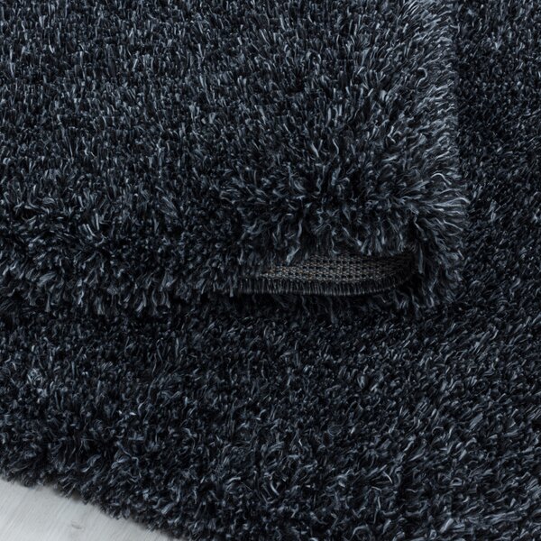 Ayyildiz , Kusový koberec Fluffy Shaggy 3500 antracit, 60x110, šedá, obývacia izba