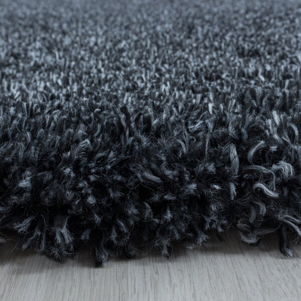 Ayyildiz , Kusový koberec Fluffy Shaggy 3500 antracit, 60x110, šedá, obývacia izba