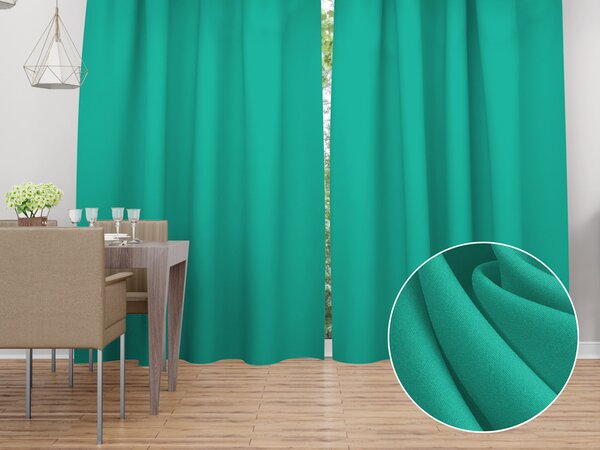 Biante Dekoračný záves Rongo RG-091 Tyrkysovo zelený 140x140 cm