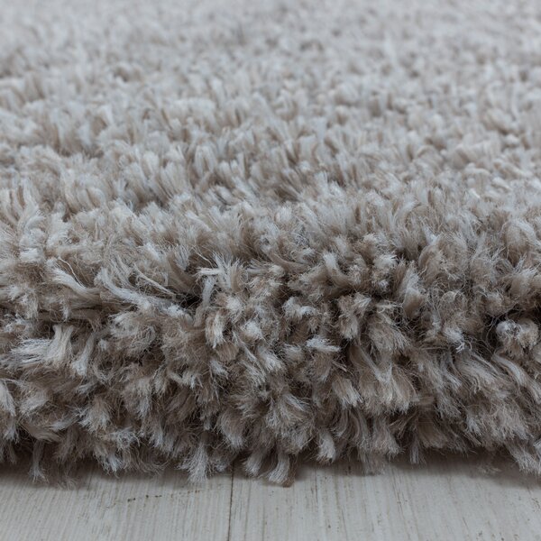 Ayyildiz , Kusový koberec Fluffy Shaggy 3500 beige kruh, 80x80 (priemer) kruh, béžová, obývacia izba