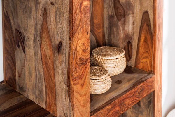 Dizajnový regál Timber 180 cm Sheesham dymový
