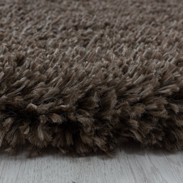 Ayyildiz , Kusový koberec Fluffy Shaggy 3500 brown, 60x110, hnedá, obývacia izba