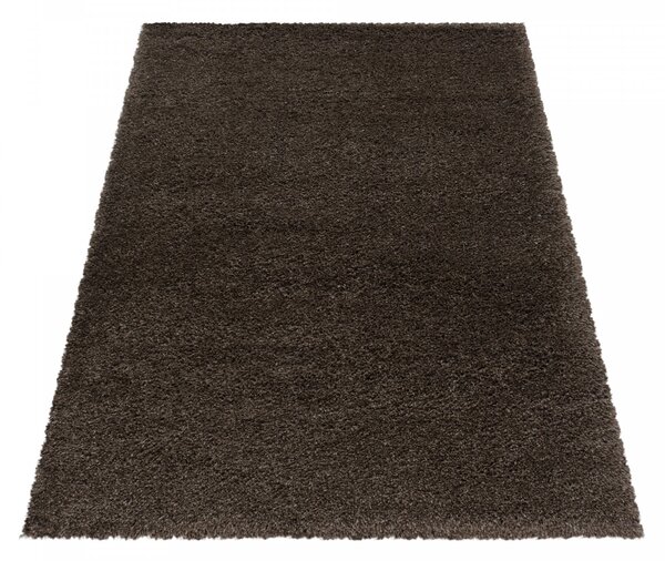 Ayyildiz , Kusový koberec Fluffy Shaggy 3500 brown, 60x110, hnedá, obývacia izba