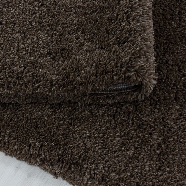 Ayyildiz , Kusový koberec Fluffy Shaggy 3500 brown, 60x110, hnedá, obývacia izba