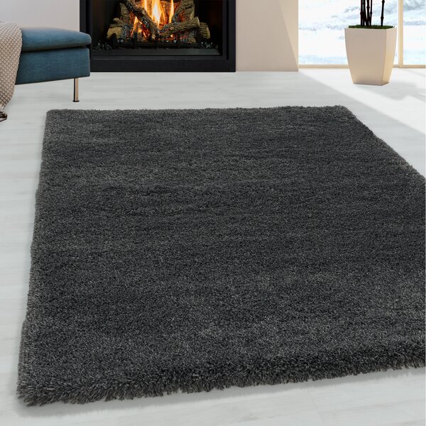 Ayyildiz , Kusový koberec Fluffy Shaggy 3500 grey, 60x110, šedá, obývacia izba
