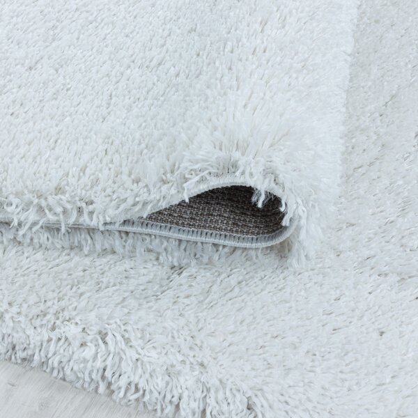 Ayyildiz , Kusový koberec Fluffy Shaggy 3500 white, 60x110, biela, obývacia izba
