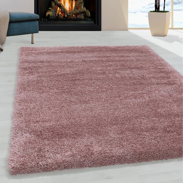 Ayyildiz Kusový koberec Fluffy Shaggy 3500 rose - 60x110 cm