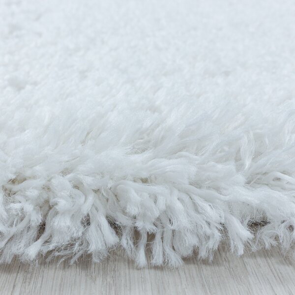 Ayyildiz , Kusový koberec Fluffy Shaggy 3500 white, 60x110, biela, obývacia izba