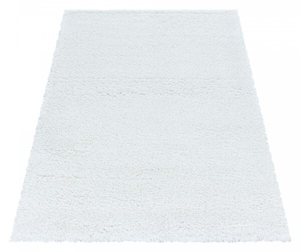 Ayyildiz , Kusový koberec Fluffy Shaggy 3500 white, 60x110, biela, obývacia izba