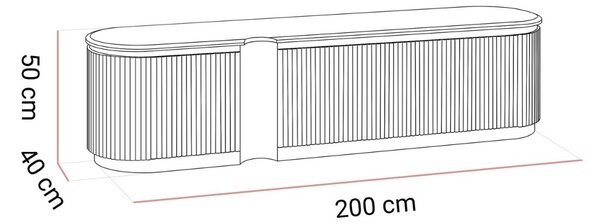TV STOLÍK CASTELLO ECRU + MRAMOR 200 cm