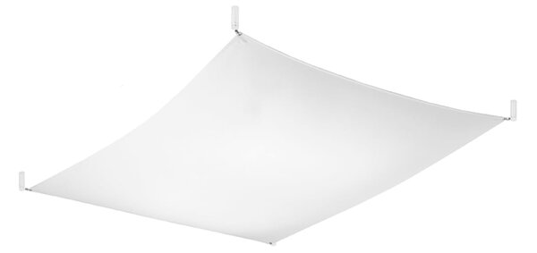 Stropné svietidlo Luna, 1x biele textilné tienidlo, (130 cm)