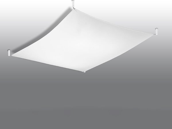 Stropné svietidlo Luna, 1x biele textilné tienidlo, (130 cm)