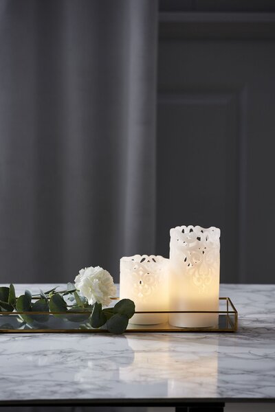 Vosková LED sviečka Clary White 15 cm