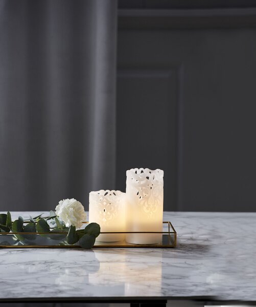 Vosková LED sviečka Clary White 15 cm