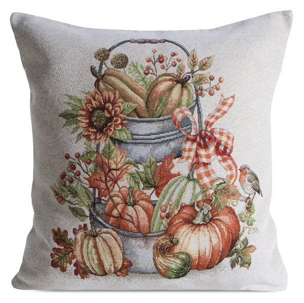 GOBELÍNOVÁ DEKORAČNÁ OBLIEČKA NA VANKÚŠ PUMPKIN2 45X45 CM VZOROVANÁ