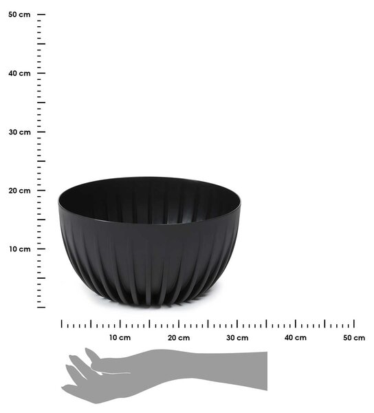 PLASTOVÝ KVETINÁČ STRIPPED ECO 16X30 CM ČIERNA