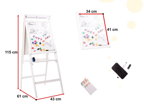 Obojstranná magnetická a kriedová tabuľa KIK XXL s príslušenstvom
