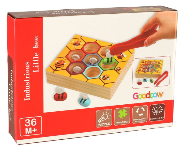 KIK Montessori vzdelávacia hra Včelí plást s pinzetou