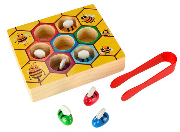 KIK Montessori vzdelávacia hra Včelí plást s pinzetou
