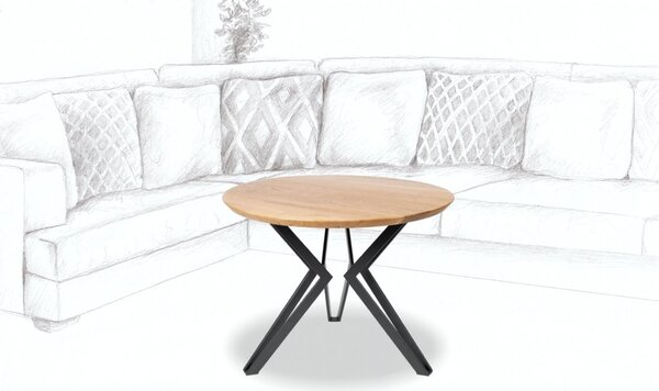 Wooded Konferenční stolek Atlanta z masivu DUB Barva kovu: Černá