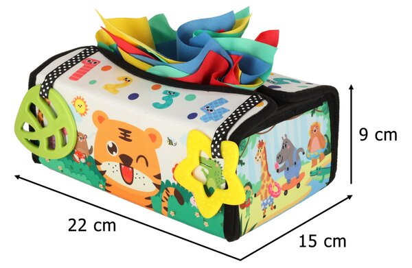 KIK Montessori senzorický triediaci box s podložkou a utierkami 2v1