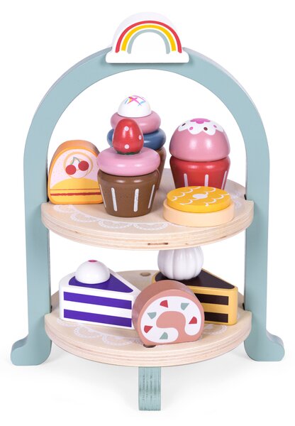 Čajovo-kávový servis so sušienkami šálky čajník podnos tanier ECOTOYS