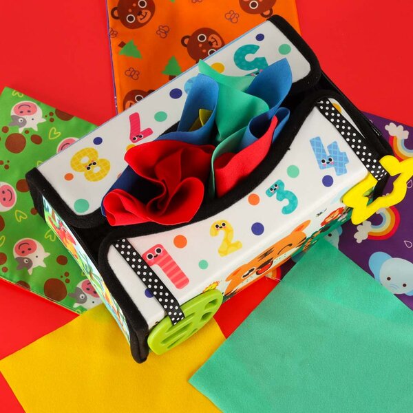 KIK Montessori senzorický triediaci box s podložkou a utierkami 2v1