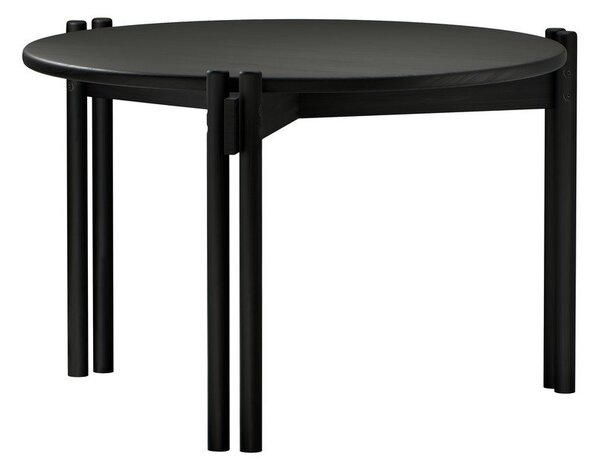 Čierny okrúhly konferenčný stolík z borovicového dreva ø 60 cm Sticks – Karup Design
