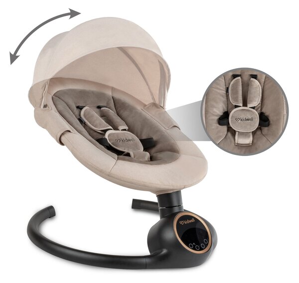 Elektrické hojdacie kreslo Kidwell REVE 2v1 pre bábätká s Bluetooth ovládaním