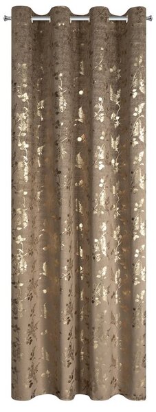 Dekorstudio Zamatový záves HILARY na dekoračných krúžkoch 140x250cm - tmavobéžový