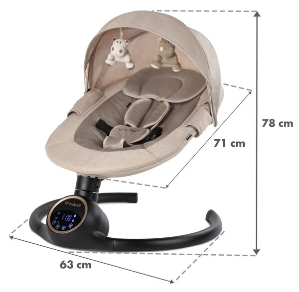 Elektrické hojdacie kreslo Kidwell REVE 2v1 pre bábätká s Bluetooth ovládaním