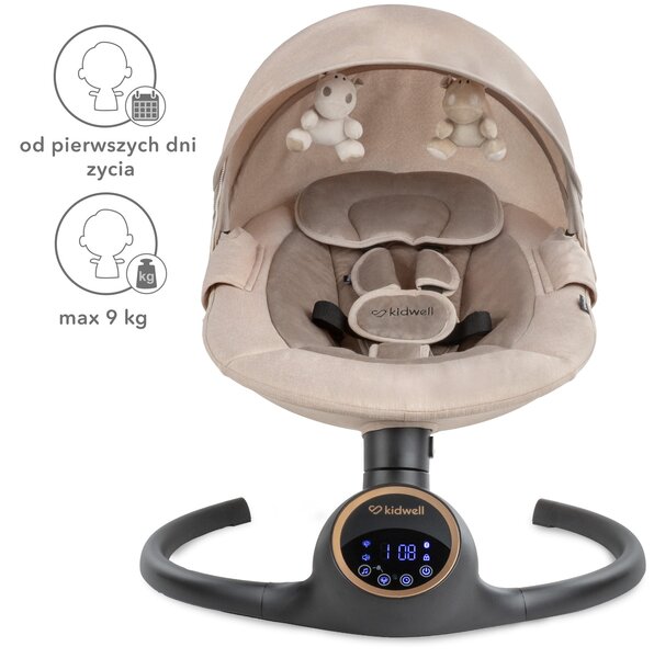 Elektrické hojdacie kreslo Kidwell REVE 2v1 pre bábätká s Bluetooth ovládaním