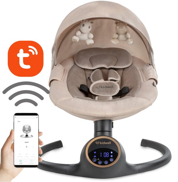 Elektrické hojdacie kreslo Kidwell REVE 2v1 pre bábätká s Bluetooth ovládaním