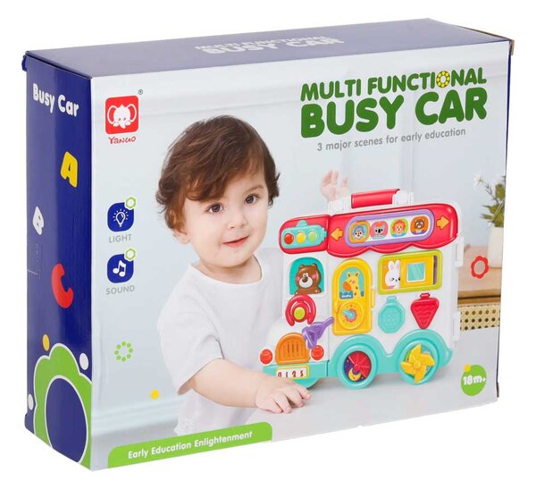 KIK Montessori vzdelávací kufrík autobus na zmyslové aktivity a motoriku