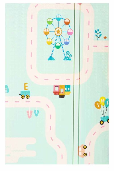 KIK Detská penová podložka Panda Street, obojstranná, 180 x 200 cm