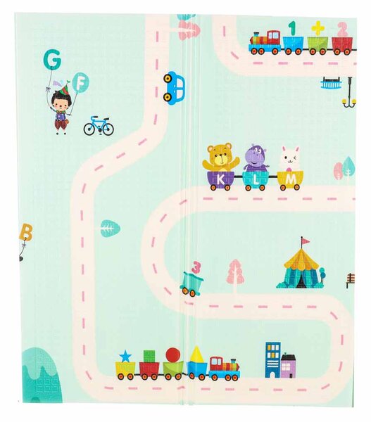 KIK Detská penová podložka Panda Street, obojstranná, 180 x 200 cm