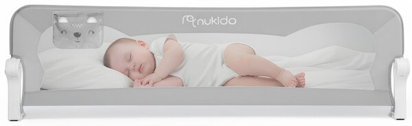 Bezpečnostná zábrana na posteľ s bezpečnostným zámkom 200 cm Nukido sivá