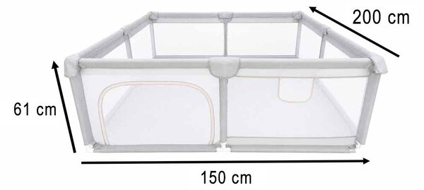 KIK Skladacia detská ohrádka, suchý bazén a ihrisko 150 × 200 cm