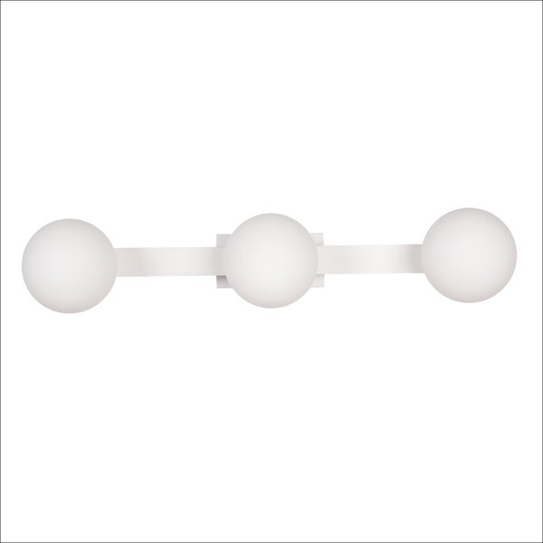 Nástenné svietidlo Magnet, 3x biele sklenené tienidlo, w