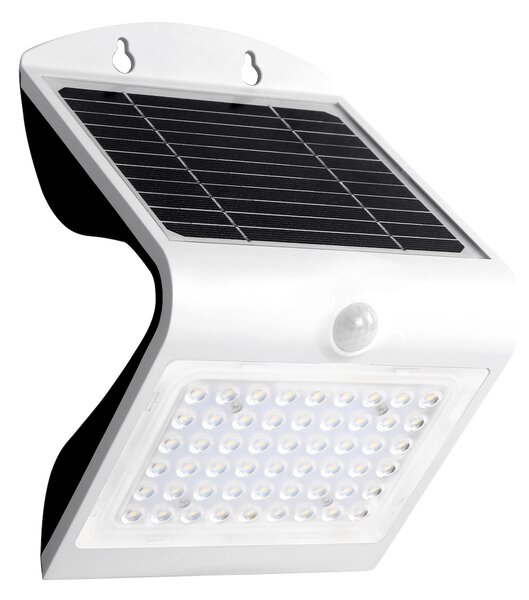 Exteriérové solárne nástenné LED svietidlo Butterfly, 1x LED 3,2w, biela, pohybový senzor