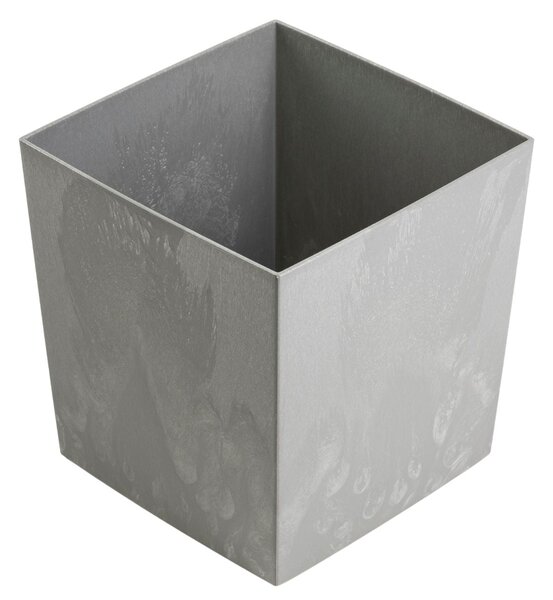 PLASTOVÝ KVETINÁČ FLORE 30,5X29,5X29,5 CM IMITÁCIA BETÓNU SIVÁ