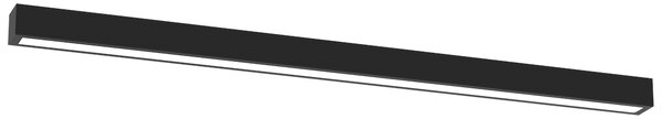 Stropné svietidlo Lungo, 1x čierne kovové tienidlo, (124 cm)