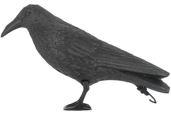 Záhradná figúrka z polyetylénu Crow, 21,5 cm, čierna