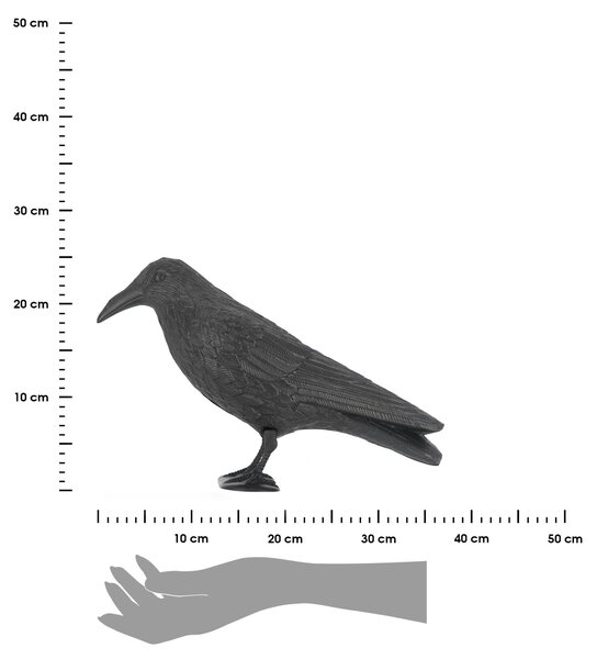 Záhradná figúrka z polyetylénu Crow, 21,5 cm, čierna