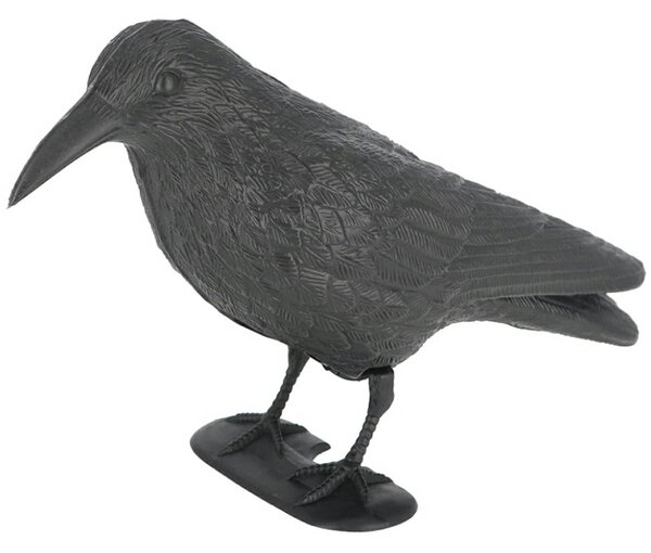 Záhradná figúrka z polyetylénu Crow, 21,5 cm, čierna