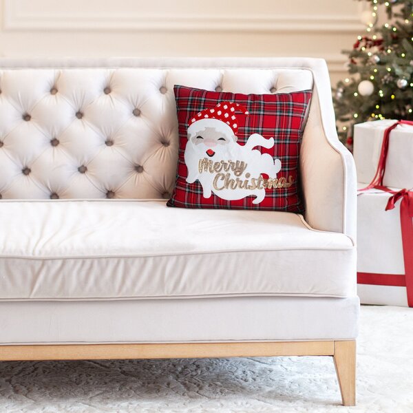 VIANOČNÁ DEKORAČNÁ OBLIEČKA NA VANKÚŠ MERRY2 45X45 CM VZOROVANÁ