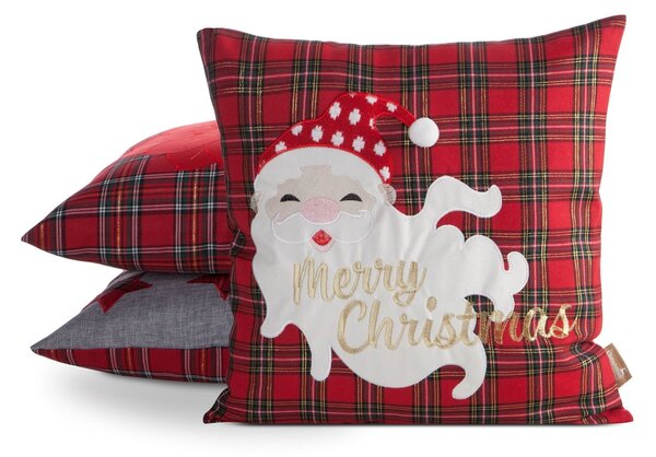 VIANOČNÁ DEKORAČNÁ OBLIEČKA NA VANKÚŠ MERRY2 45X45 CM VZOROVANÁ