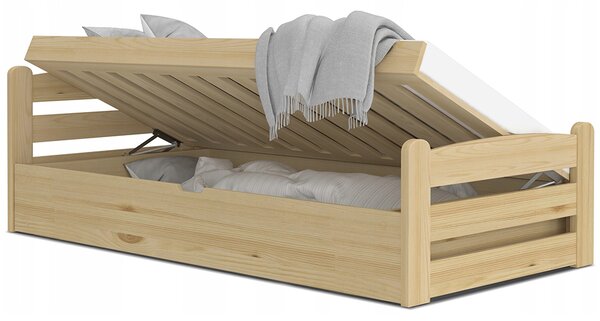 Posteľ s úložným priestorom Dávid 90x200 - masív