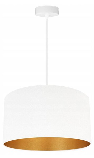 Závesné svietidlo Mediolan, 1x biele/zlaté textilné tienidlo, (výber z 2 farieb konštrukcie), (fi 35cm)
