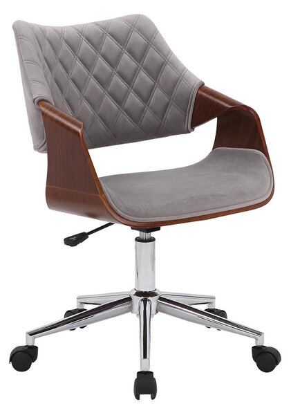 Kancelárska stolička s podrúčkami Colt - sivá (Velvet) / orech